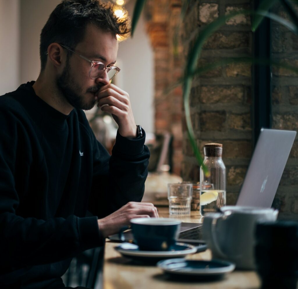 man using a laptop